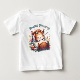 Niedlicher Schlaf Kätzchen Träume Träume Kinderzim Baby T-shirt