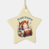 Niedlicher Schlaf Kätzchen Träume Träume Kinderzim Keramik Ornament (Rechts)