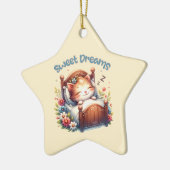 Niedlicher Schlaf Kätzchen Träume Träume Kinderzim Keramik Ornament (Links)