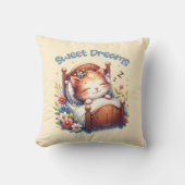 Niedlicher Schlaf Kätzchen Träume Träume Kinderzim Kissen (Vorderseite)
