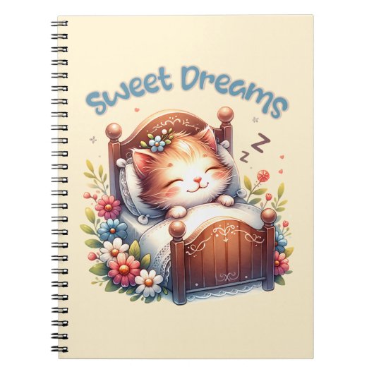 Niedlicher Schlaf Kätzchen Träume Träume Kinderzim Notizblock (Vorderseite)
