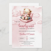 Niedlicher Schlafbär, den wir frühzeitig abwarten Einladung (Vorne/Hinten)