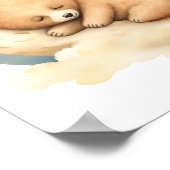 Niedlicher Schlafbär, Kinderzimmer-Dekoration, Aqu Poster (Ecke)