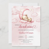 Niedlicher Schlafbär, wir sind auf Wolke neun Einladung (Vorderseite)