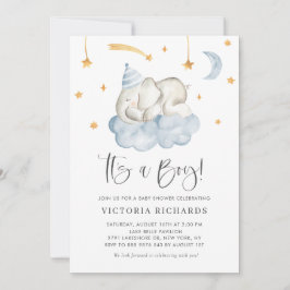 Niedlicher SchlafElefant Es ist eine Kinderdusche Einladung