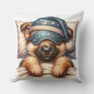 Niedlicher schlafender deutscher Schäferhund Kissen