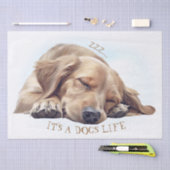 Niedlicher schlafender Hund Illustriert Seidenpapier (Handwerk)