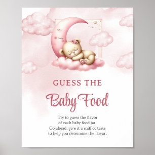 Niedlicher schlafender Teddy Bär Guess The Baby Fo Poster