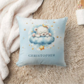 Niedlicher schlafender Teddybär über der Wolke Kissen (Decke)