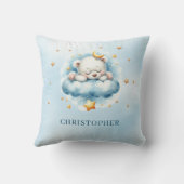 Niedlicher schlafender Teddybär über der Wolke Kissen (Rückseite)