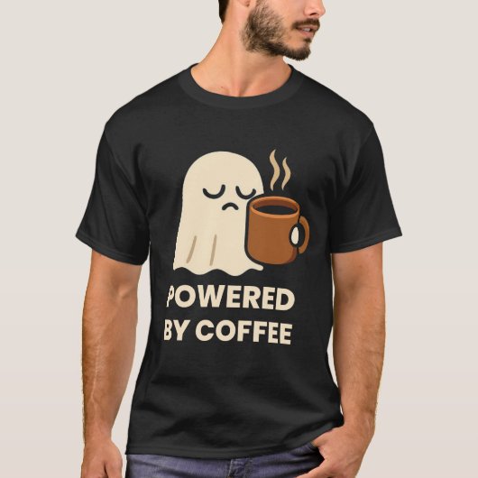 Niedlicher SchläfenGeist mit Kaffee T-Shirt (Vorderseite)