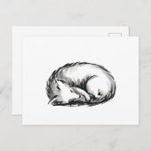 Niedlicher Schlaffuchs Postkarte (Vorne/Hinten)