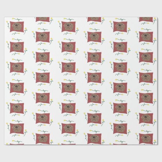 Niedlicher Schlafhund Geschenkpapier (Flach)