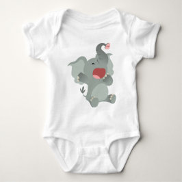 Niedlicher schläfriger Cartoon-Elefant-Baby-T - Baby Strampler