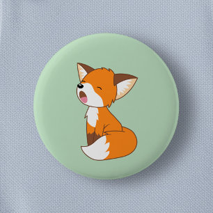 Niedlicher schläfriger kleiner Fox Button