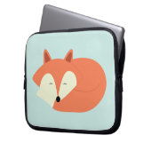 Niedlicher schläfriger roter Fox Laptopschutzhülle (Vorderseite Links)