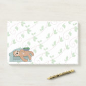 Niedlicher Schlafsessel, der ein zauberhafter trop Post-it Klebezettel (Auf Schreibtisch)