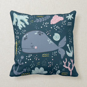 Niedlicher Schlafwal Unterwasserdoodle Kissen