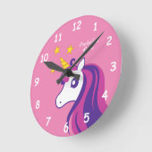 Niedlicher Schlafzimmer-Kinderzimmerraum des rosa Runde Wanduhr (Winkel)