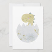 Niedlicher Schlag Bald Dinosaurier in Eierschnecke Einladung (Rückseite)