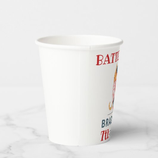 Niedlicher Schlag! Boys Baseball Sportfan Geburtst Pappbecher (Rechts)