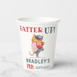 Niedlicher Schlag! Boys Baseball Sportfan Geburtst Pappbecher