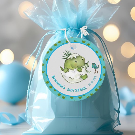 Niedlicher Schlag Dino Baby Dusche Gefallen Tag Geschenkanhänger