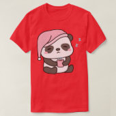 Niedlicher, schlampiger Panda mit Kaffee T-Shirt (Design vorne)