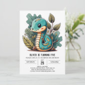 Niedlicher Schlange Kindergeburtstag Einladung (Stehend Vorderseite)