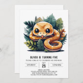 Niedlicher Schlangendschungel Einladung zum Geburt (Vorne/Hinten)