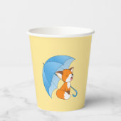 Niedlicher Schlangenfuchs unter dem Schirm auf Gel Pappbecher (Rückseite)