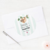 Niedlicher Schlauch, der um die Wasserfarbenküche  Runder Aufkleber (Umschlag)