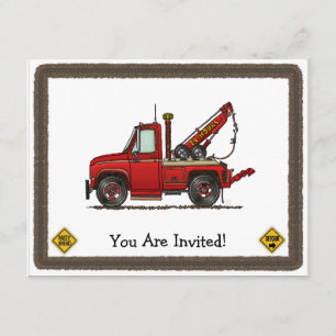 Niedlicher Schleppseil-LKWWrecker Einladung