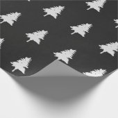 Niedlicher schlichter Schwarz-Weiß-Weihnachtsbaum Geschenkpapier (Ecke)
