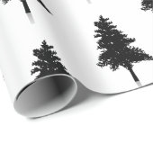 Niedlicher schlichter Schwarz-Weiß-Weihnachtsbaum Geschenkpapier (Rolleneckpunkt)