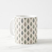 Niedlicher schlichter Stil mit Grün und Beige Kaffeetasse (Vorderseite Links)