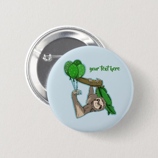 Niedlicher Schluckauf in einem Baum Button (Vorne & Hinten)