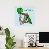 Niedlicher Schluckauf in einem Baum Poster (Heimbüro)