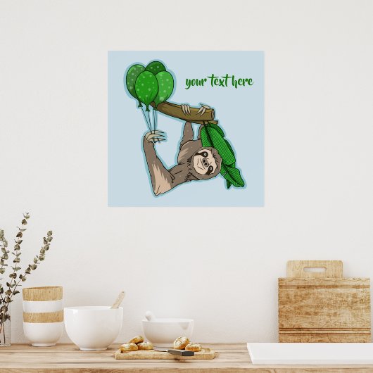 Niedlicher Schluckauf in einem Baum Poster (Küche)