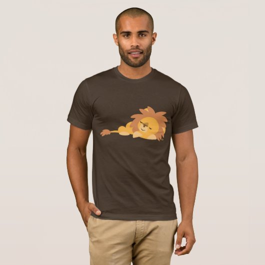 Niedlicher schlummernder Cartoon Löwe T - Shirt (Vorne ganz)