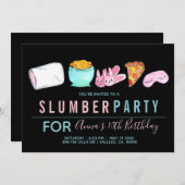 Niedlicher Schlummerschlummer Party Geburtstag ein Einladung (Vorne/Hinten)