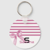 Niedlicher Schlüsselanhänger der rosa Bow Stripes (Rückseite)
