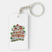 Niedlicher Schlüsselanhänger (Doodle - von Hand ge (Rückseite)