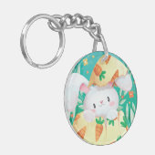 Niedlicher Schlüsselanhänger Osterhasewatercolor-| (Vorderseite links)