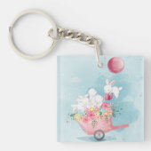 Niedlicher Schlüsselanhänger Watercolor Bunnies (Vorderseite)