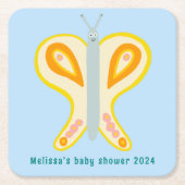 Niedlicher Schmetterling CUSTOM Kinderdusche Rechteckiger Pappuntersetzer (Vorderseite)