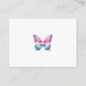 niedlicher Schmetterling Gender Reveal Party Garte Begleitkarte (Rückseite)