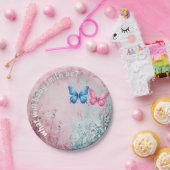 niedlicher Schmetterling Gender Reveal Party Garte Pappteller (Party)