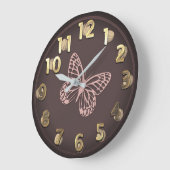 Niedlicher Schmetterling Große Wanduhr (Winkel)