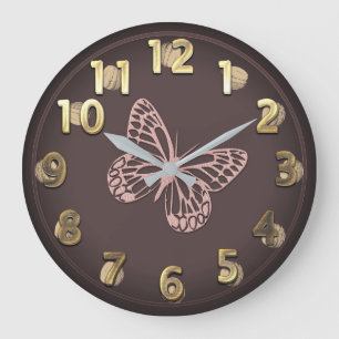 Niedlicher Schmetterling Große Wanduhr